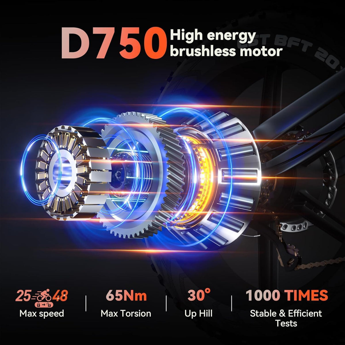 48V 17Ah Fat Tyre E-Bike for Adults, 250W Brushless Motor, Removable Battery, Full Suspension & 7-Speed