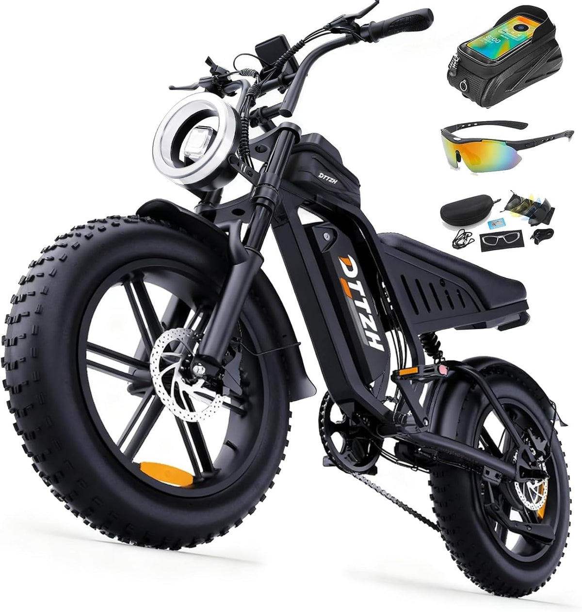 High Power 60V 30Ah Fat Tyre E-Bike, 2500W Brushless Motor, Removable Battery, Full Suspension & Hydraulic Brakes