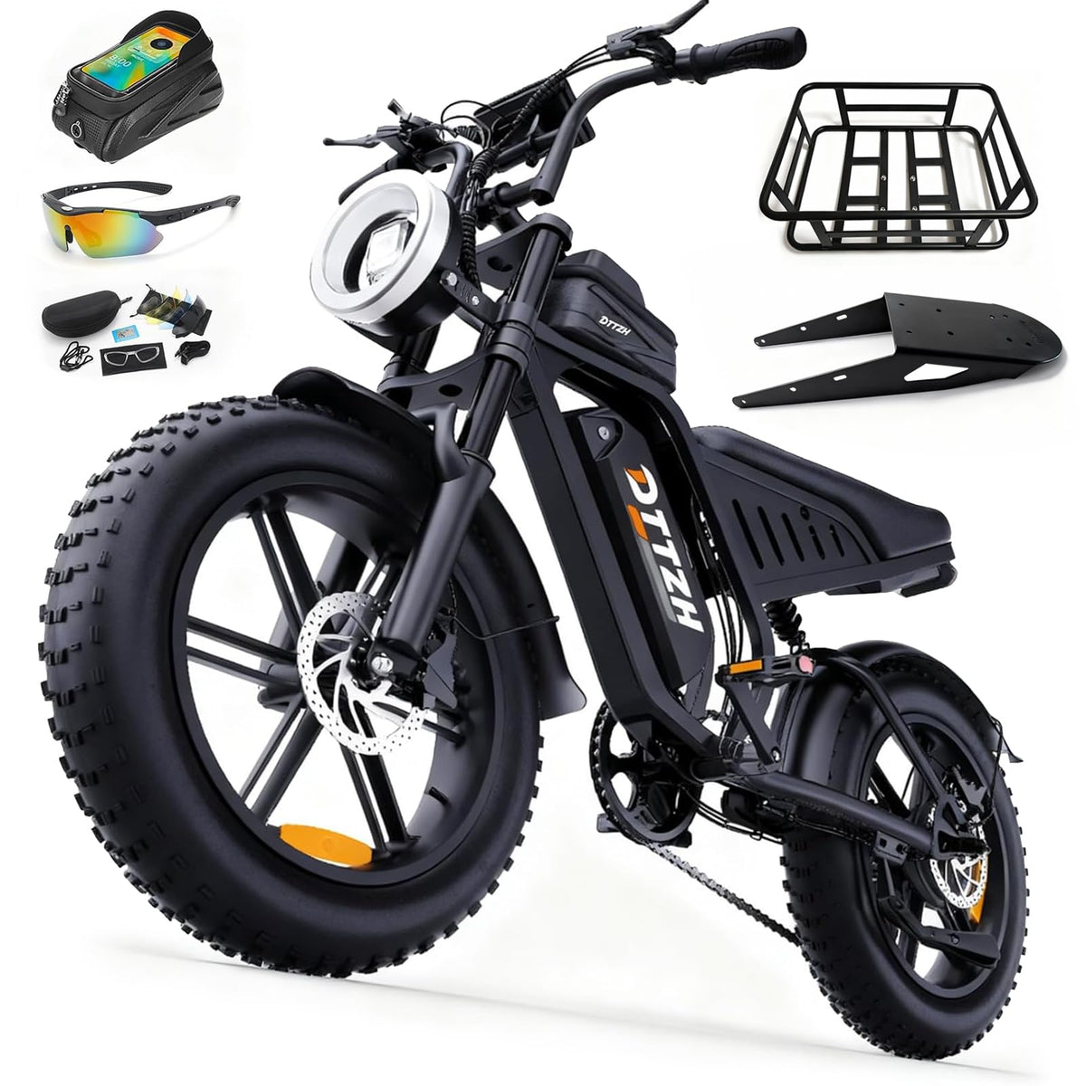 High Power 60V 30Ah Fat Tyre E-Bike, 2500W Brushless Motor, Removable Battery, Full Suspension & Hydraulic Brakes