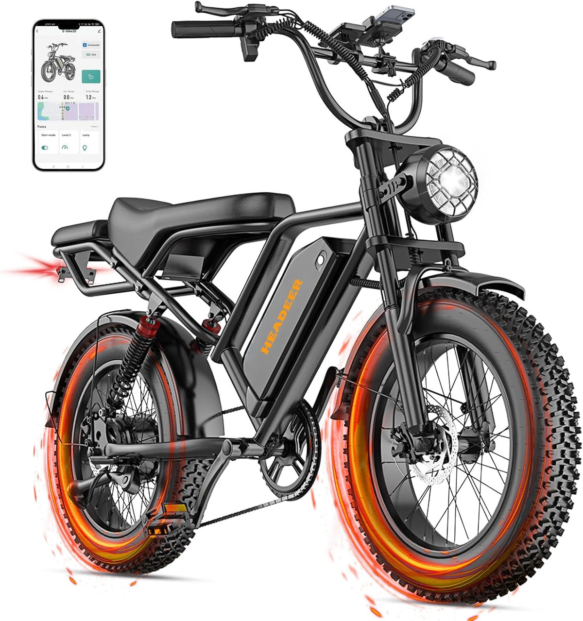 48V 20Ah 960Wh Fat Tyre E-Bike for Adults, 250W Brushless Motor, Removable Battery, Dual Suspension & 7-Speed