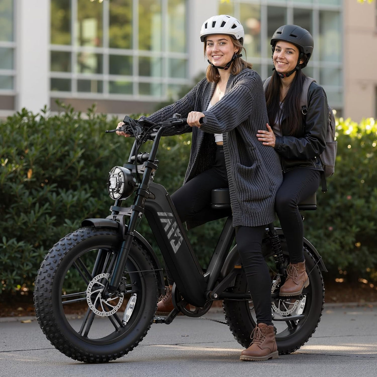 Step-Through Electric Bike with Fat Tyres, 48V 15Ah Removable Battery, 1500W Peak Motor, Full Suspension