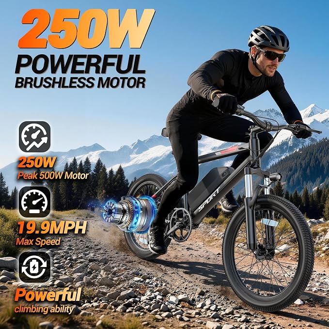 Electric Bike for Adults, 1000W Peak Electric Mountain Bike, 26 Inch Electric Bicycle with 48V Removable Battery, Up to 40 Miles Range, 7-Speed E-Bike with Front Suspension, 3 Riding Modes