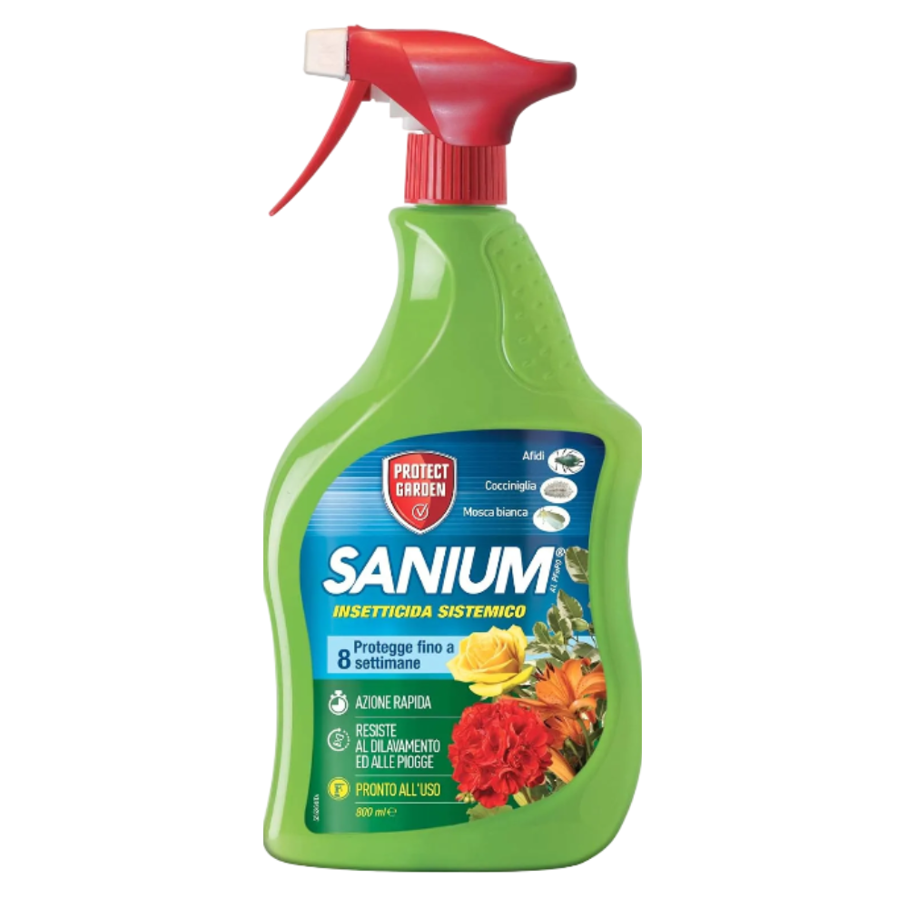 Insecticide Systémique Protect Garden Sanium Prêt à l’Emploi 800 ml – Protection contre Pucerons, Cochenilles et Mouche Blanche