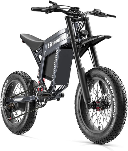 1800Wh Long Range Electric Bike with Fat Tyres, 60V 30Ah Removable Battery, Full Suspension & Hydraulic Brakes