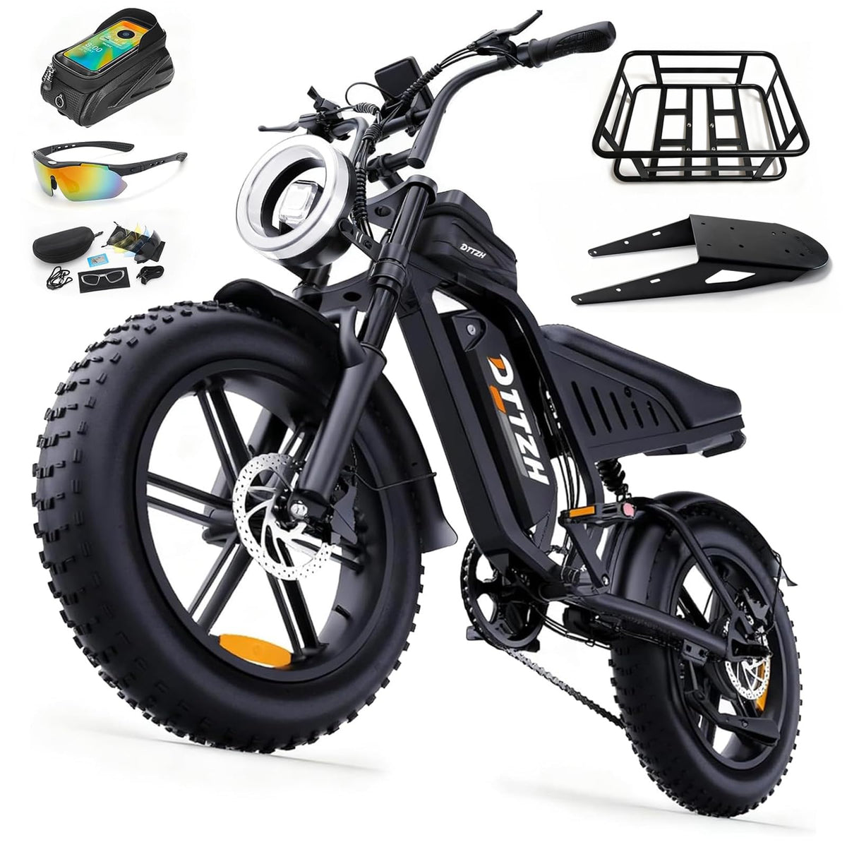 High Power 60V 30Ah Fat Tyre E-Bike, 2500W Brushless Motor, Removable Battery, Full Suspension & Hydraulic Brakes