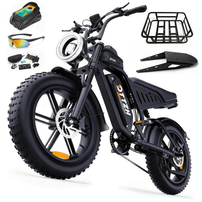 High Power 60V 30Ah Fat Tyre E-Bike, 2500W Brushless Motor, Removable Battery, Full Suspension & Hydraulic Brakes