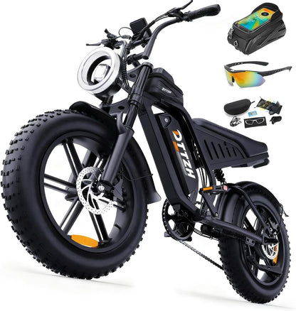 High Power 60V 30Ah Fat Tyre E-Bike, 2500W Brushless Motor, Removable Battery, Full Suspension & Hydraulic Brakes