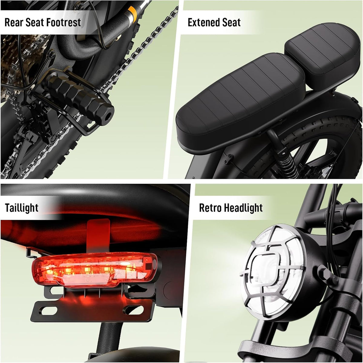 Step-Through Electric Bike with Fat Tyres, 48V 15Ah Removable Battery, 1500W Peak Motor, Full Suspension