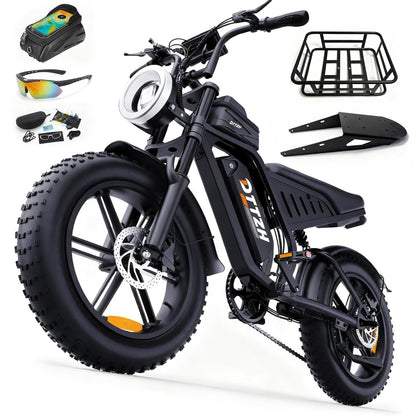 High Power 60V 30Ah Fat Tyre E-Bike, 2500W Brushless Motor, Removable Battery, Full Suspension & Hydraulic Brakes