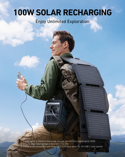 288WH 300W Portable Power Station - LiFePO4 Battery Solar Generator for Camping