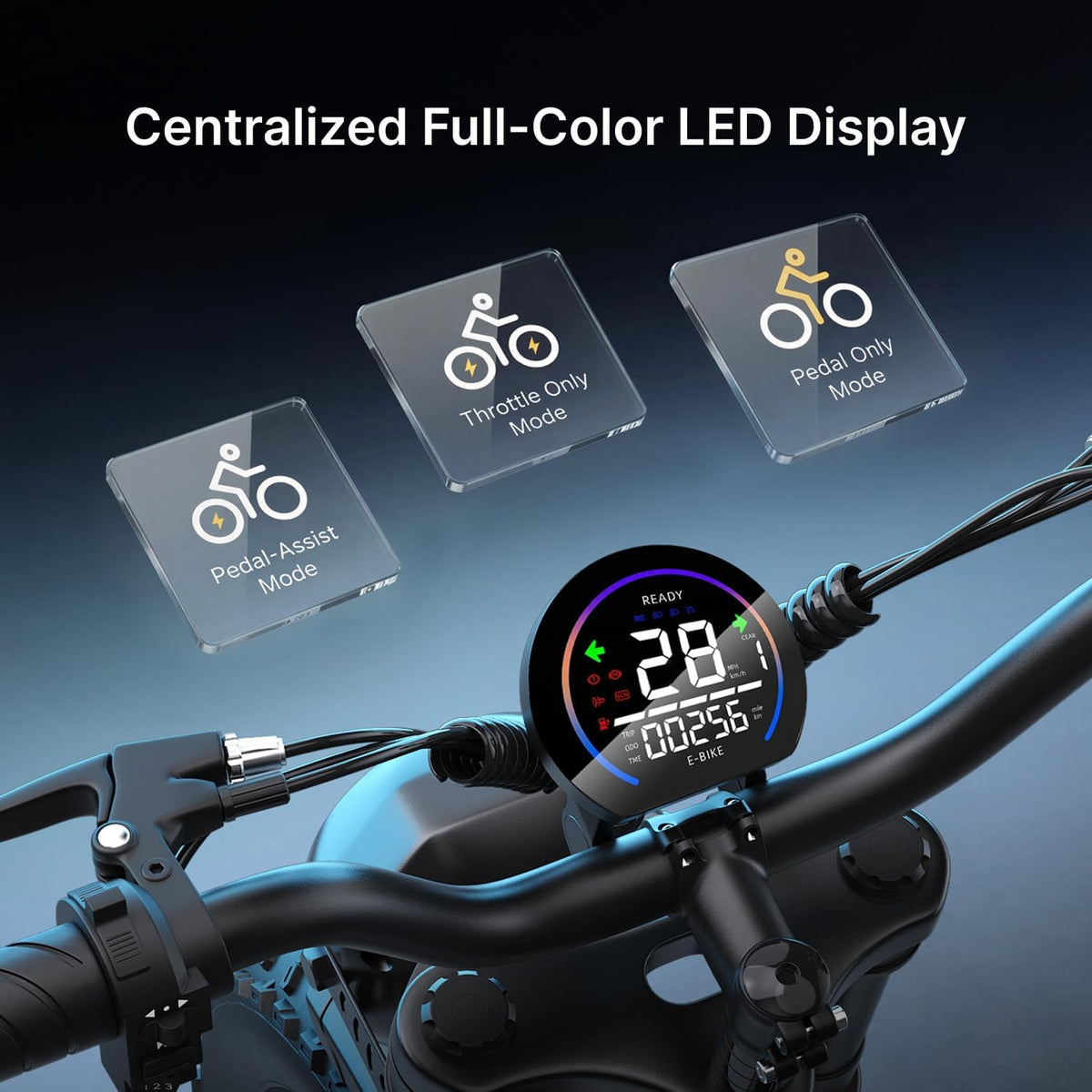 Long Range 48V 35Ah Fat Tyre Electric Bike, 2000W Peak Motor, Removable Battery, Dual Suspension & 7-Speed