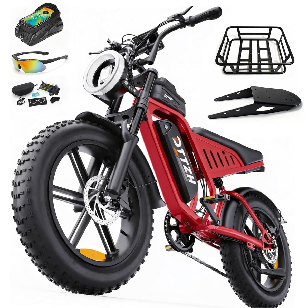 High Power 60V 30Ah Fat Tyre E-Bike, 2500W Brushless Motor, Removable Battery, Full Suspension & Hydraulic Brakes