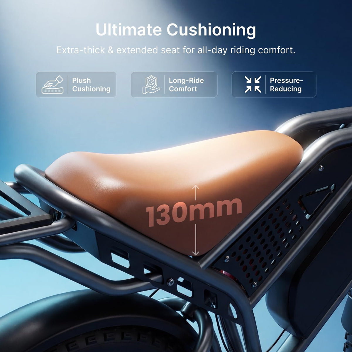 Long Range 48V 35Ah Fat Tyre Electric Bike, 2000W Peak Motor, Removable Battery, Dual Suspension & 7-Speed