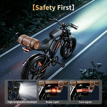 Electric Bike for Adults, 2500W Peak Motor, 48V 27AH Removable Battery