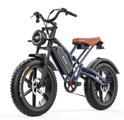 48V 17Ah Fat Tyre E-Bike for Adults, 250W Brushless Motor, Removable Battery, Full Suspension & 7-Speed