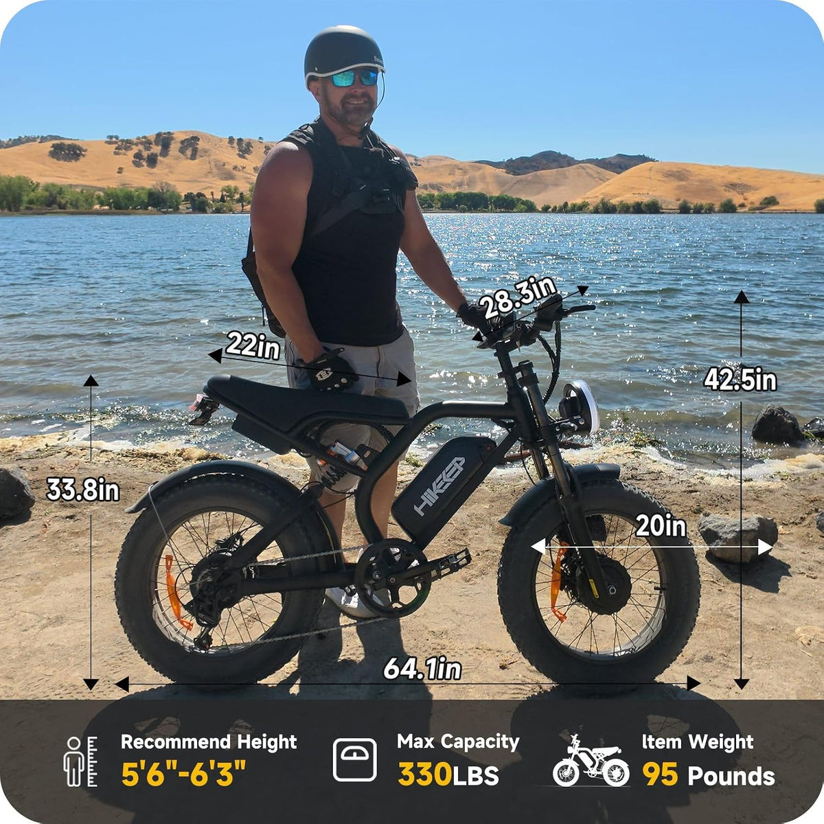 1800Wh Long Range Electric Bike with Fat Tyres, 60V 30Ah Removable Battery, Full Suspension & Hydraulic Brakes
