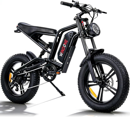 26-Inch Fat Tyre Electric Bike for Adults, 48V 13Ah Removable Battery, 1000W Peak Brushless Motor, Dual Suspension