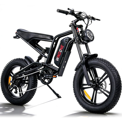 26-Inch Fat Tyre Electric Bike for Adults, 48V 13Ah Removable Battery, 1000W Peak Brushless Motor, Dual Suspension